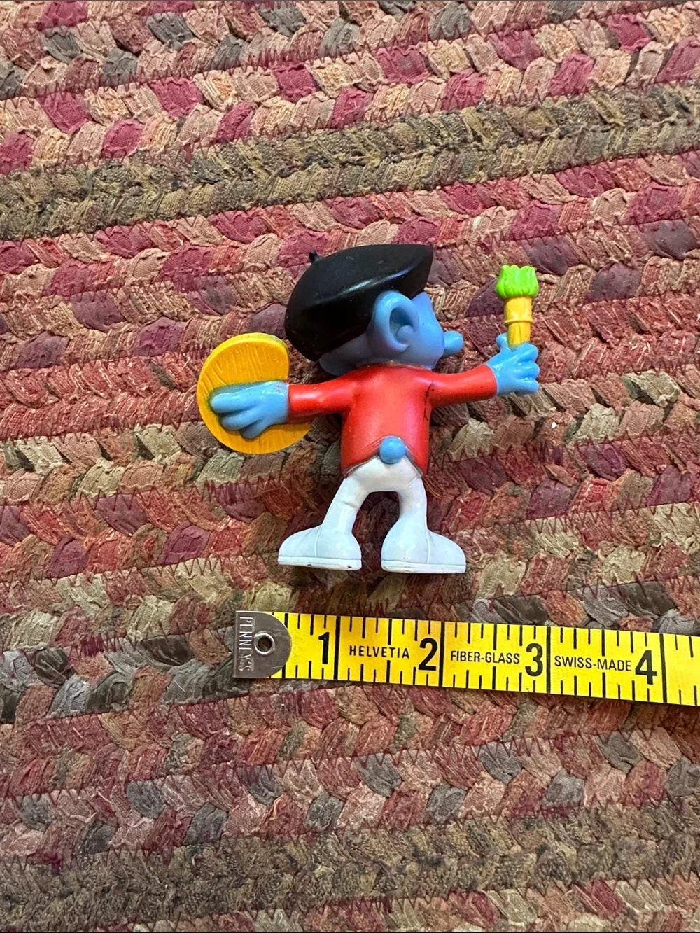 Smurf PAINTER Artist Figure MCDONALDS COLLECTIBLE 3”